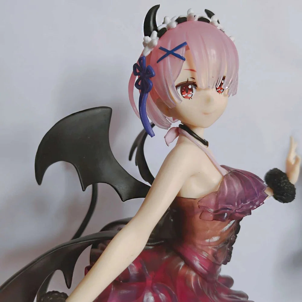 Anime Rem Figur Re:0 Ram Angel and Devils Stehendes Action-Modell Spielzeug PVC Erwachsenensammlung Desktop-Ornamente Halloween-Puppengeschenk