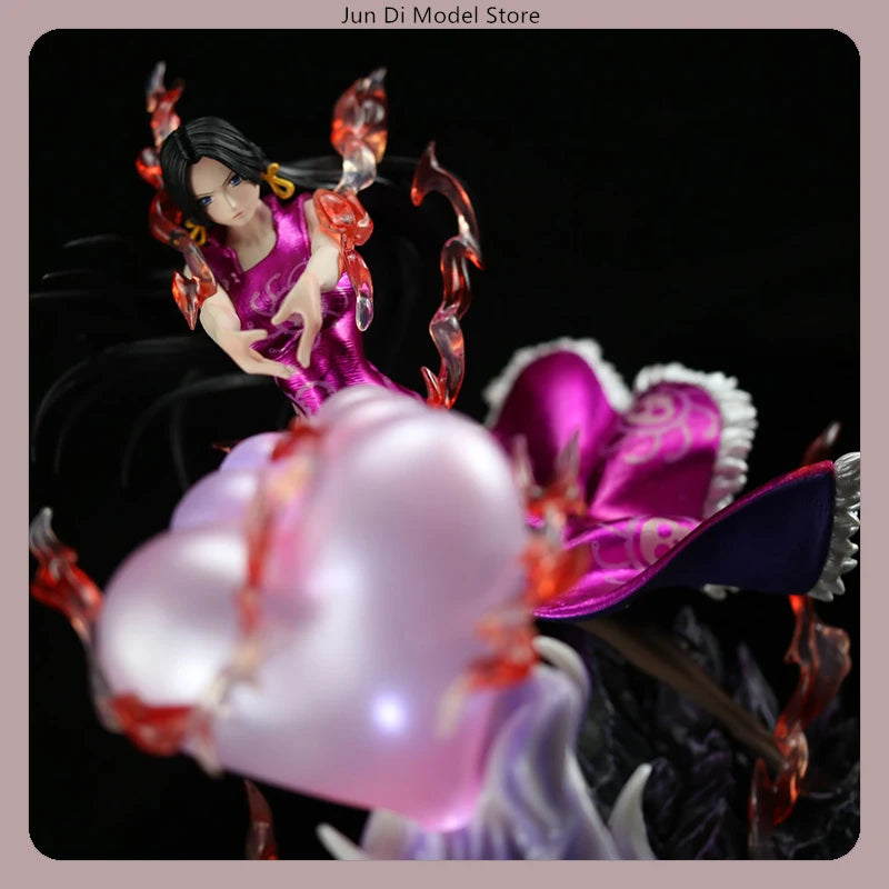 Japan Anime One Piece Boa Hancock 26.5cm Glowing Statue Figure - Love Heart Effect Model Collectible Desktop Decoration For Fans