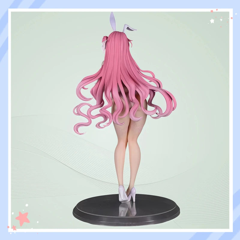 Anime Figure Bunny Girl Pink Hair Lace Standing PVC Figure Collectible Anime Game Peripheral Desktop Ornament 27Cm For Adult