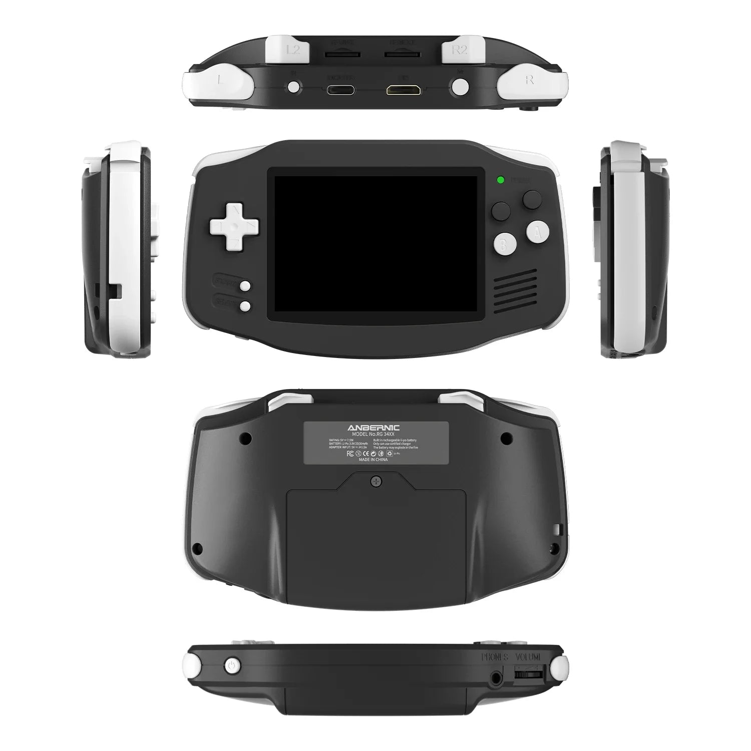 ANBERNIC RG34XX Retro-Handheld-Spielkonsole 3,4-Zoll-IPS-Bildschirm Linux-System HDMI-Ausgang 