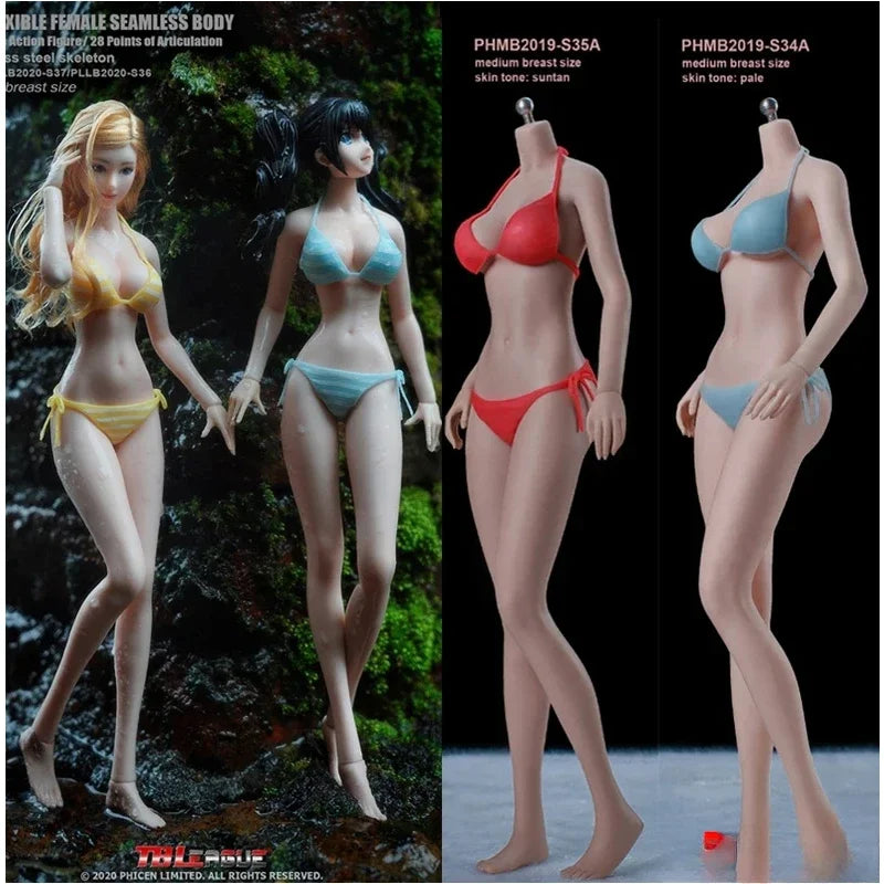 TBLeague S34 S35 S36 S37 1/6 Scale Female Soldier Super Flexible Seamless Body Figure with Head Action Figure Doll
