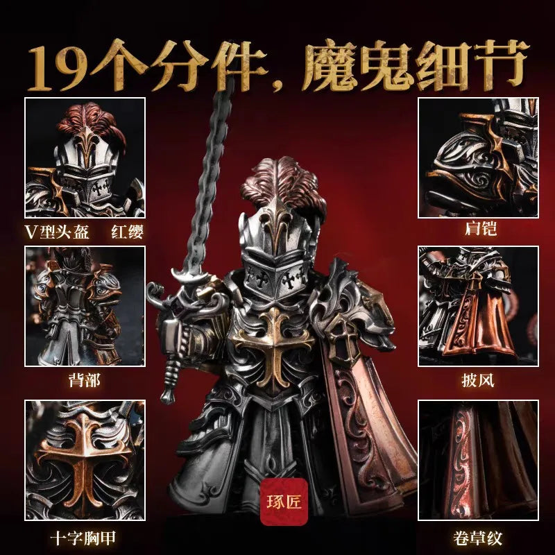 European Crusades Order Of Knights Templar MOC Building Blocks Magnetic Detachable Delicate Metal Figurine Ornament Bricks Toys