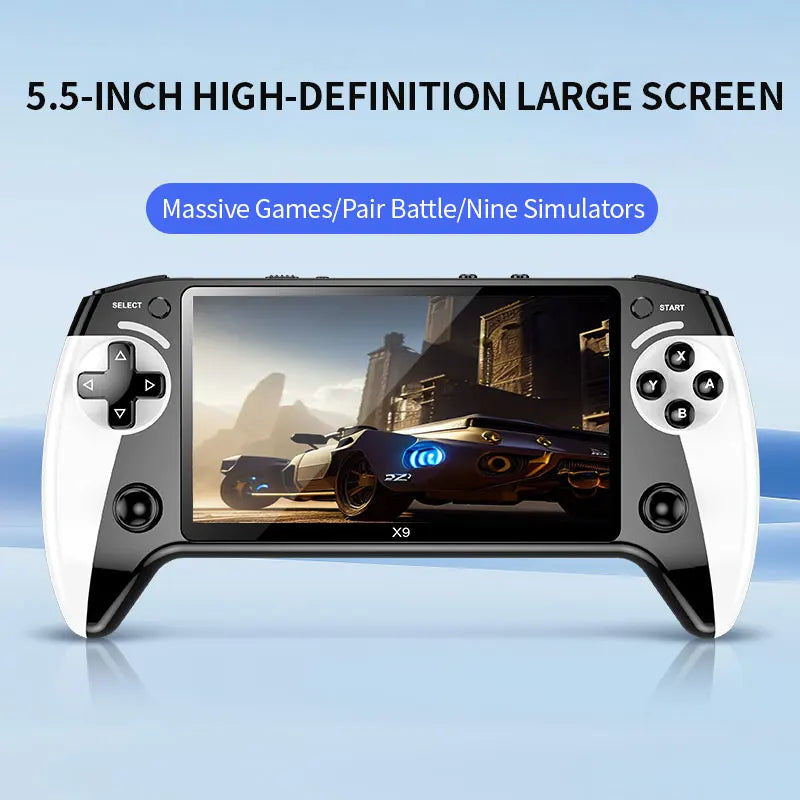 2025 NEW X9 Handheld Game Console 1500mAh 5.5-inch IPS HD screen Support Duo Play GB GBA GBC games