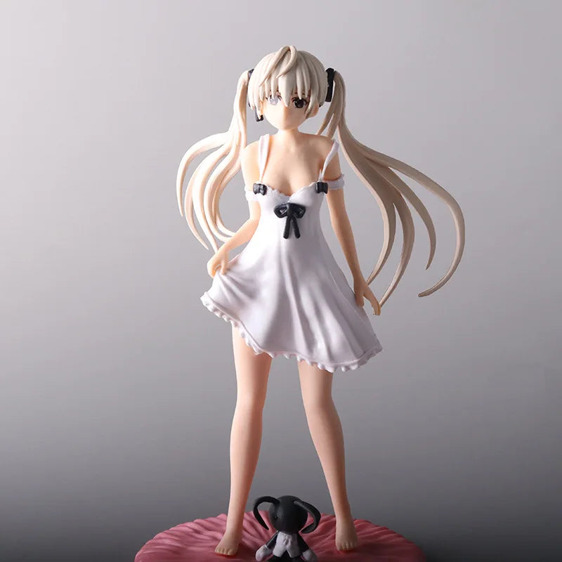 Japan Neue 24 cm Yosuga no Sora Figur PVC Action Anime Puppe Modell Spielzeug süße weiße Hosenträgerrock Figur für Mädchen Geschenk