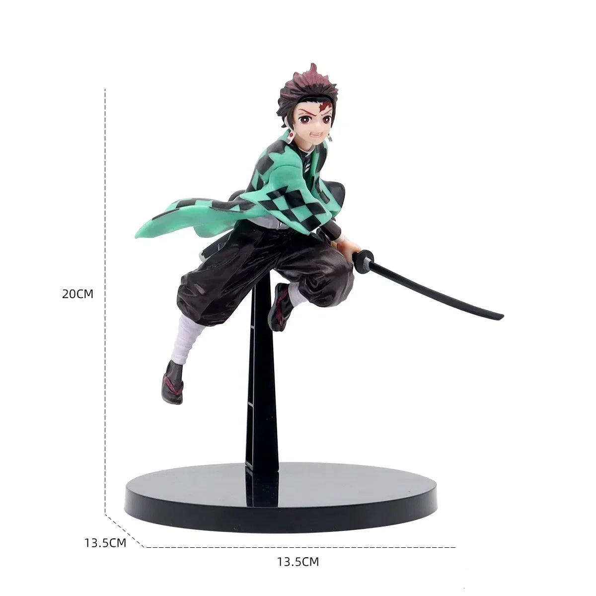 Anime Demon Slayer Tanjirou Muichirou Mitsuri Zenitsu Combat posture Action Figure PVC Model bracket Desk Decor doll Toy Gifts
