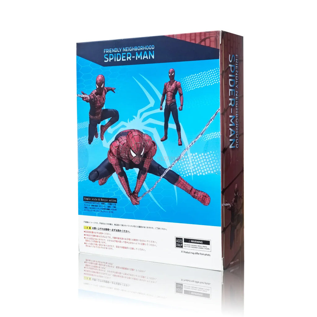 CT Factory Hot Shf Toby Spider Man PVC Friendly Neighbor Maguire Mobile Handheld Box Model Spider Man Gift Interchangeable head
