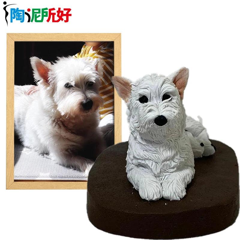 Custom Handmade Pet Bobblehead Figurines, Personalized Clay Dolls 3d Statue Sculpture from your photo, Cat and dog model design
