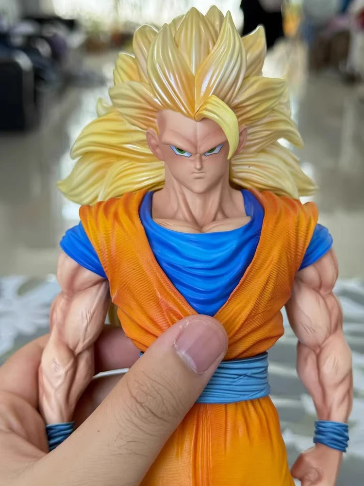 34 cm Jt-Statue Dragon Ball Son Goku Figur Ssj3 Goku Figur Super Saiyan 3 Goku Figuren Dekor Anime Figur Gk Statue Modell