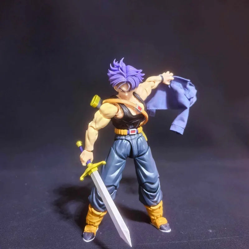 In Stock 1/12 Scale Action Figures Trunks Blue Jacket Coat Fit SHF Tonsen Arttoys Super Saiyan Trunks Anime  Gifts