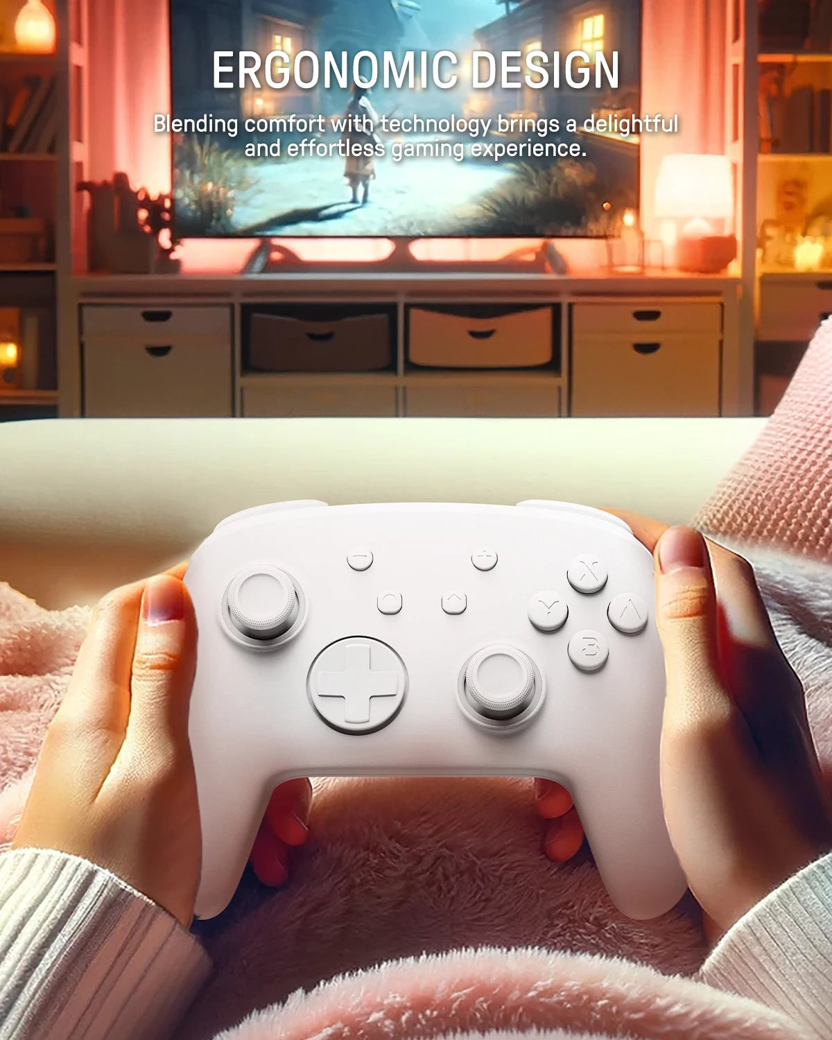 FUNLAB Wireless Bluetooth Luminous Pattern Pro Controller For Nintendo Switch/OLED Gamepad Remote with 7 LED Colors/Paddle/Turbo