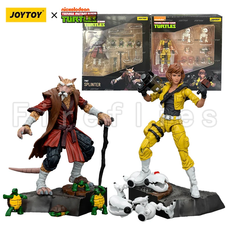 1/18 JOYTOY Action Figure Turtles Splinter April O'Neil Anime Model Toy