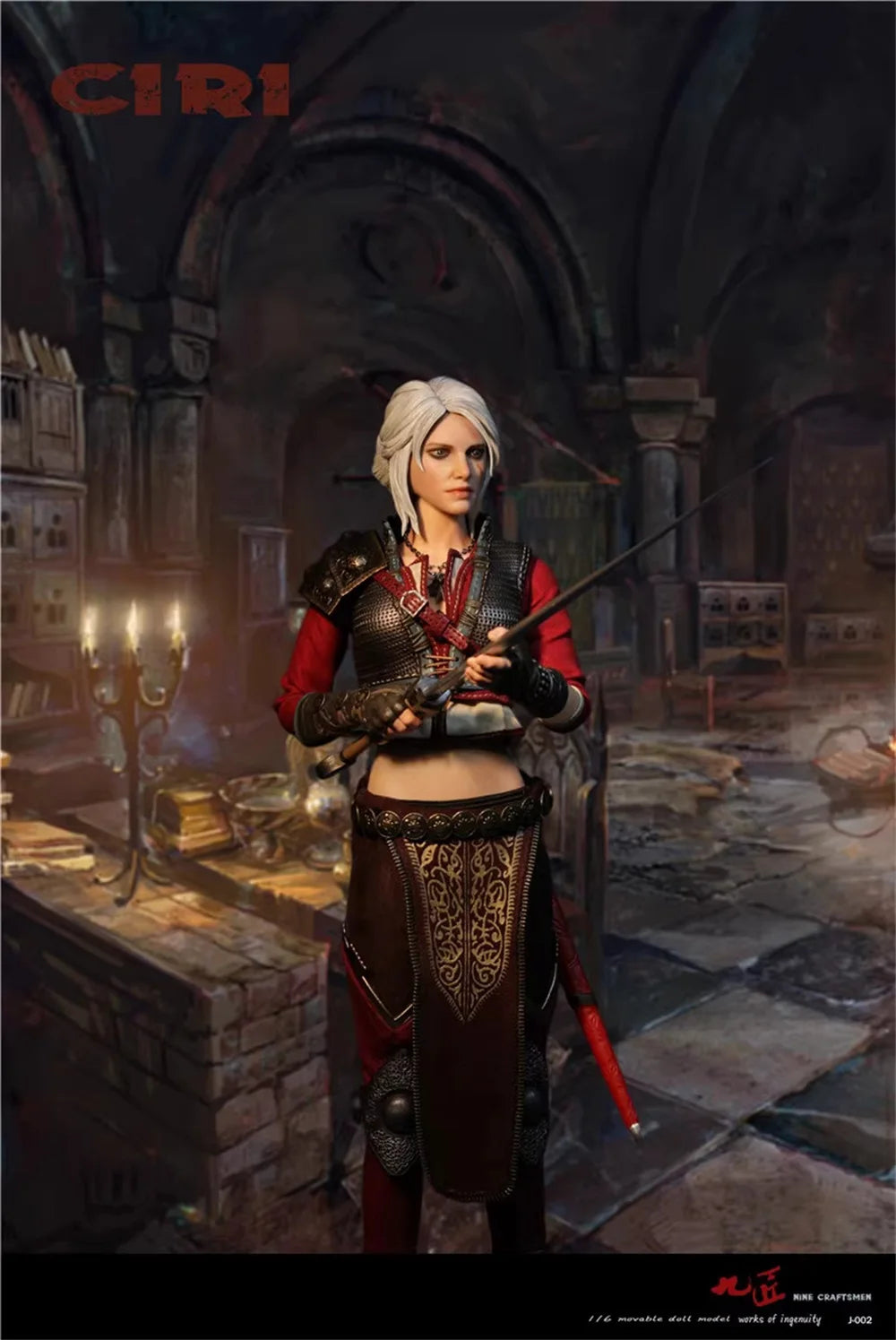 Nine J-002 Witch Female Girl CIRI Full Set Moveable Action Figure Armored Version Gift For Fans Collectable 1/6