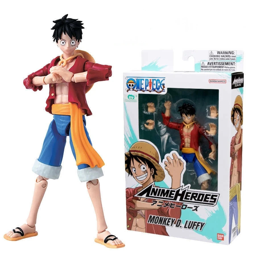 Genuine Bandai ONE PIECE Anime Heroes Monkey D Luffy Sanji Roronoa Zoro Ace Action Figure Collection Model Toy Kid Birthday Gift