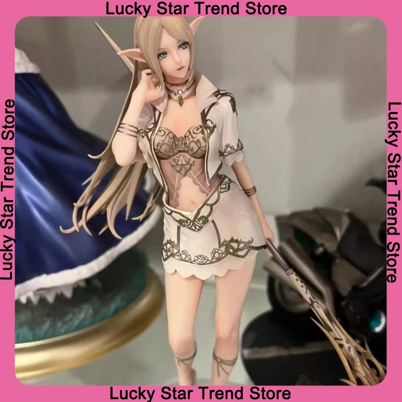 Genuine  Anime Figure White Elf/Drow Girl Mage Pvc Action Figures Collection Model Desktop Decoration  Trendy Toys In Stock