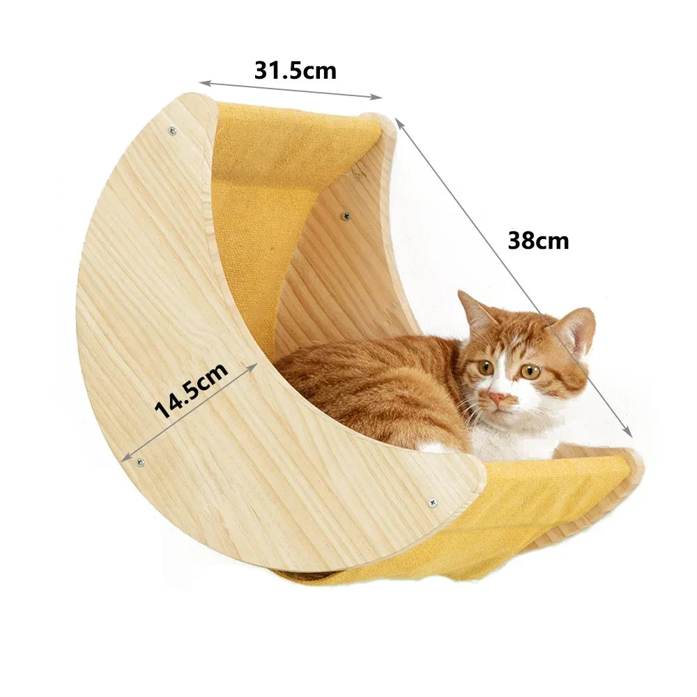 Cat Climbing Shelf Wall Mounted Cat Tree Tower Scratcher Hammock Sisal Stairs House Pet Furniture Cats Accessories Exercise Toy