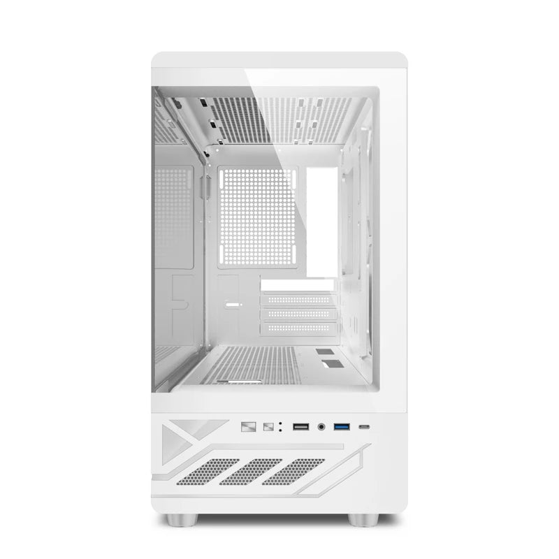 Power train N5 MATX PC Case glass side transparent column-free sea view room 360 water-cooled computer case gabinetes gamer