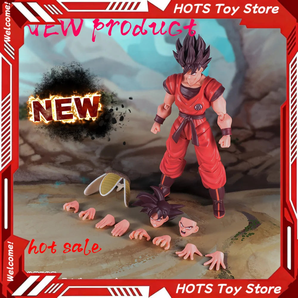 Demoniacal Fit Dragon Ball Z SHF Son Goku Kaio Ken Scarlet Martial Artist 16000 Power Level Action Figure Collectible Model Gift