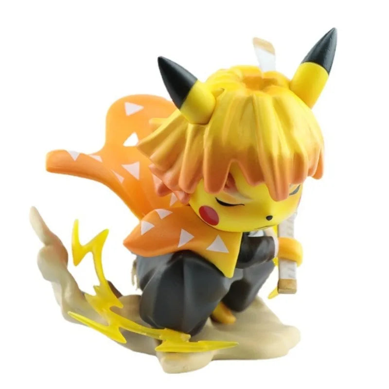 Pokemon Anime Pikachu Cross-Dressing Agatsuma Zenitsu Sammlerfigur aus Vinyl, Geschenkidee, PVC-Actionpuppe