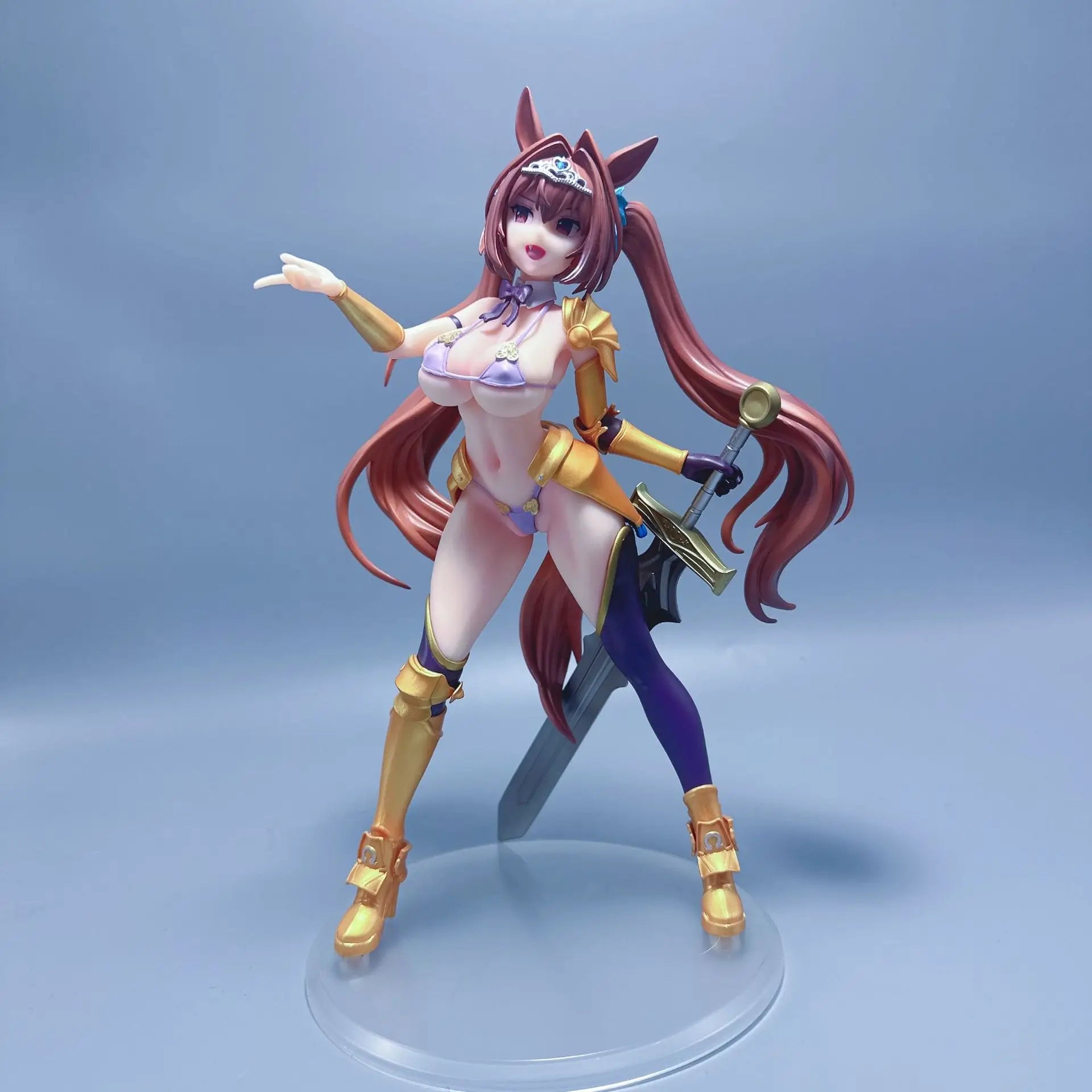 25 cm große Pretty Derby Daiwa Scarlet Shining Swimsuit Ver. Gold oder Silber, stehende Anime-PVC-Figur, Geschenk