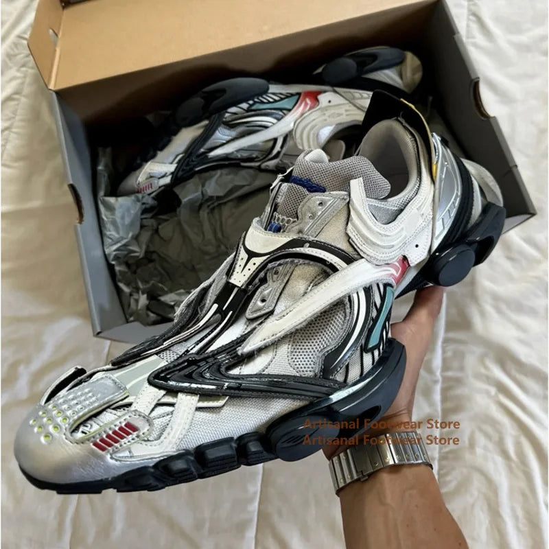 Sneaker mit dicker Sohle für Damen und Herren, atmungsaktive Laufstegschuhe, Unisex-Schnürschuhe, Freizeitschuhe für Herbst und Sommer