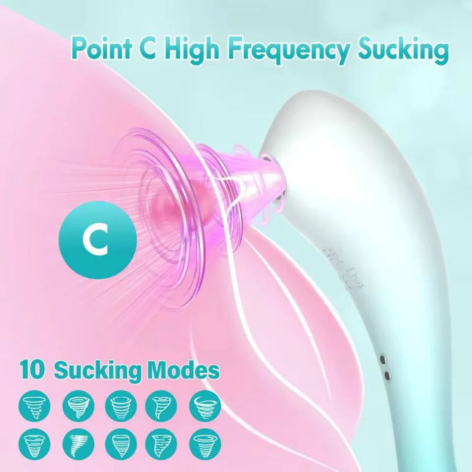 Sucking Gradient Double Headed Vibrator Female Masturbation Clitoral Orgasm Massager Sexy Adult Female Vibration Toy Dildo