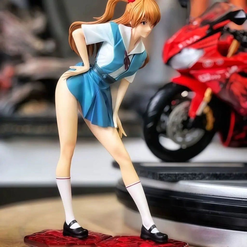 2025 New 23CM Anime EVA GK Asuka Langley Soryu school uniform Kawaii PVC Tabletop Decorations Action Figures Doll Model Toy Gift