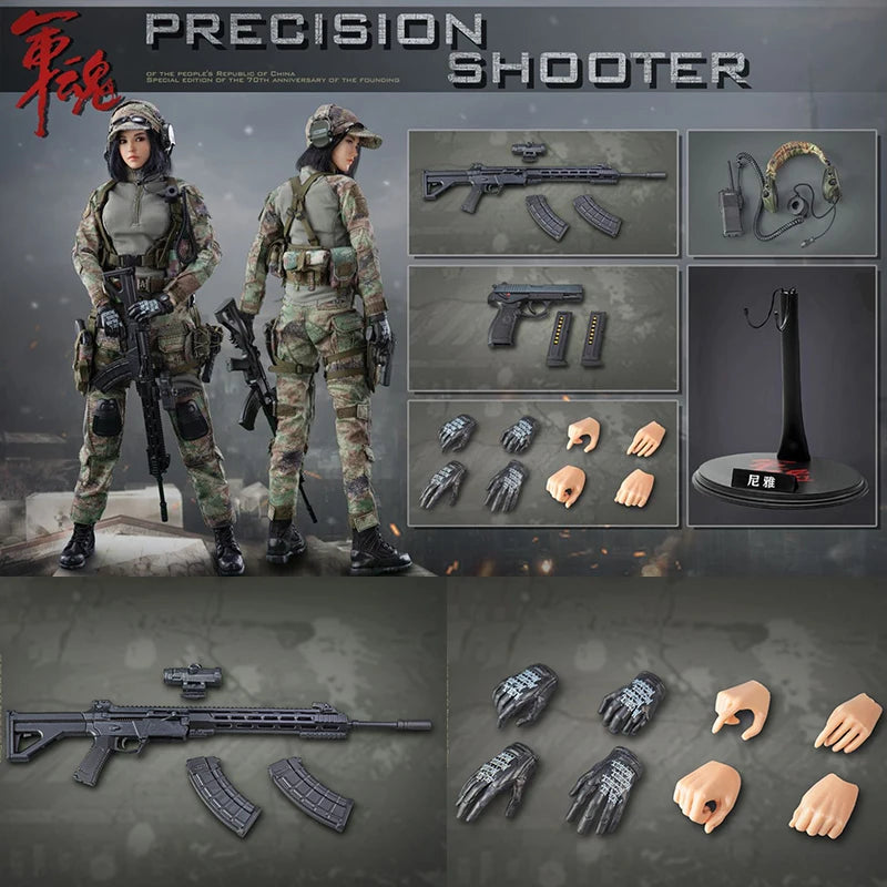 1/6 Scale Military Precision Shooter Nya Female Soldier Realistic Collectible Action Figure Model Toy For Hobbyists