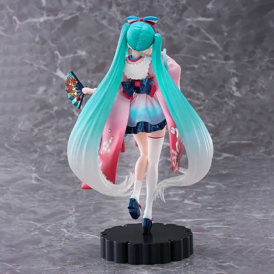 Hatsune Miku Desktop Cute Action Figure 25cm New Tokyo Series Kimono Anime Figurine Kawaii Girl Model Toys Gift