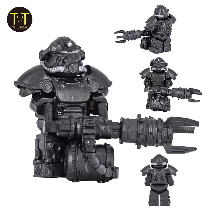 1PCS Military Soldiers Mini Anime Action fallouts Figures Weapons Robot Mecha Building Blocks Bricks DIY Toys for KIDS gift