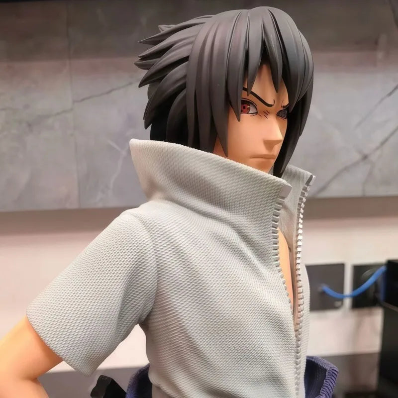 33cm Cartoon Figure Uchiha Sasuke Can Glow Two-headed Statue GK Anime Collection Model Pvc Desktop Ornaments Holiday Gifts Toy