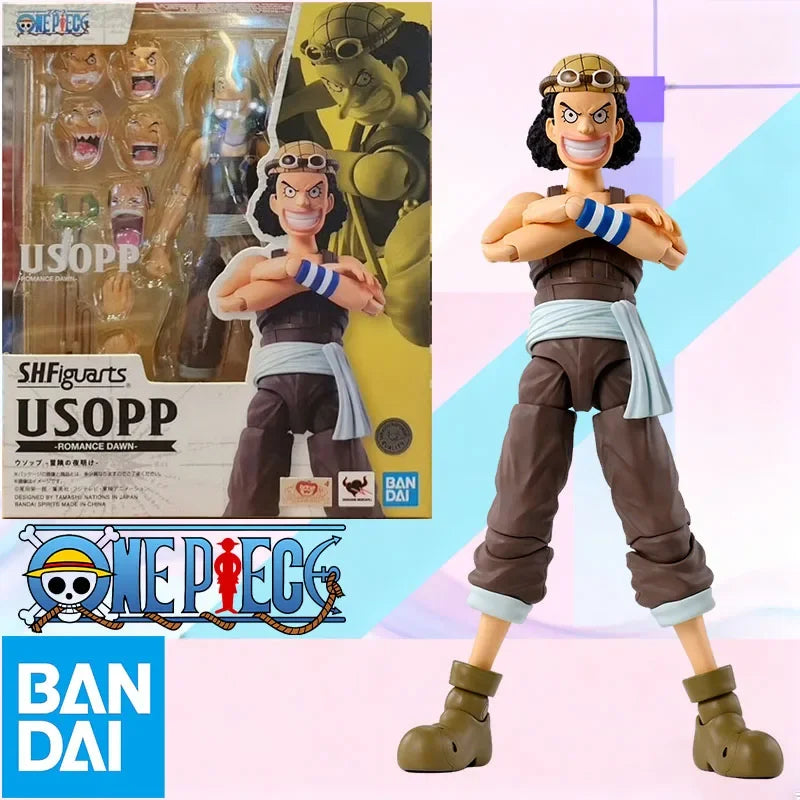 In Stock BANDAI Original Box S.H.Figuarts USOPP LUFFY Dracule Mihawk SHF Action Figure Model Toy Gift for Kid Foam Box Packaging