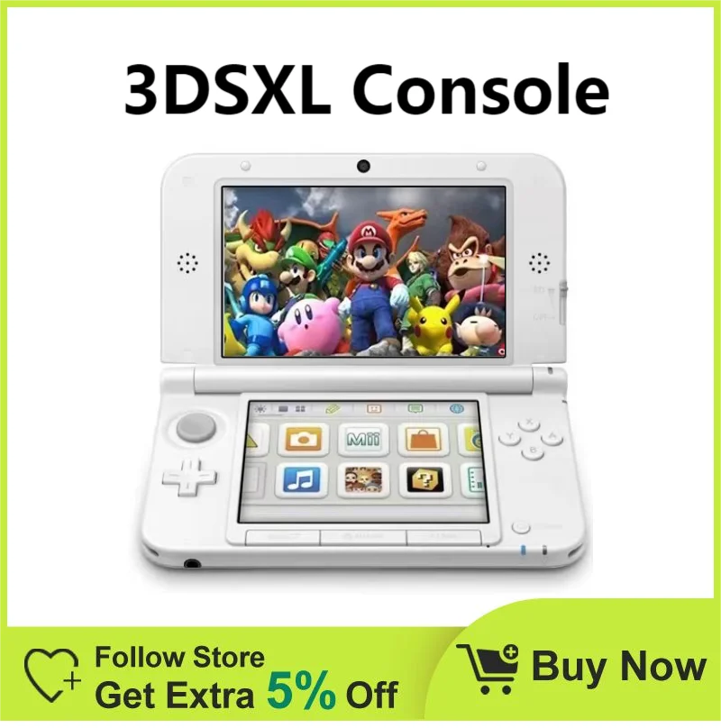 Original / Refuebished 3DSXL 3DSLL handheld game console free games super smash bros sun  3dsxl 4.9 inch +4.3 inch