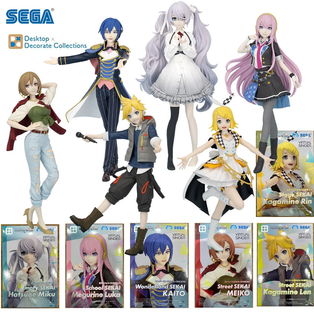 In Stock SEGA Desktop×Decorate Collections HATSUNE MIKU KAITO MEIKO Megurine Luka  Kagamine Len & Rin PVC Anime Figures Toy