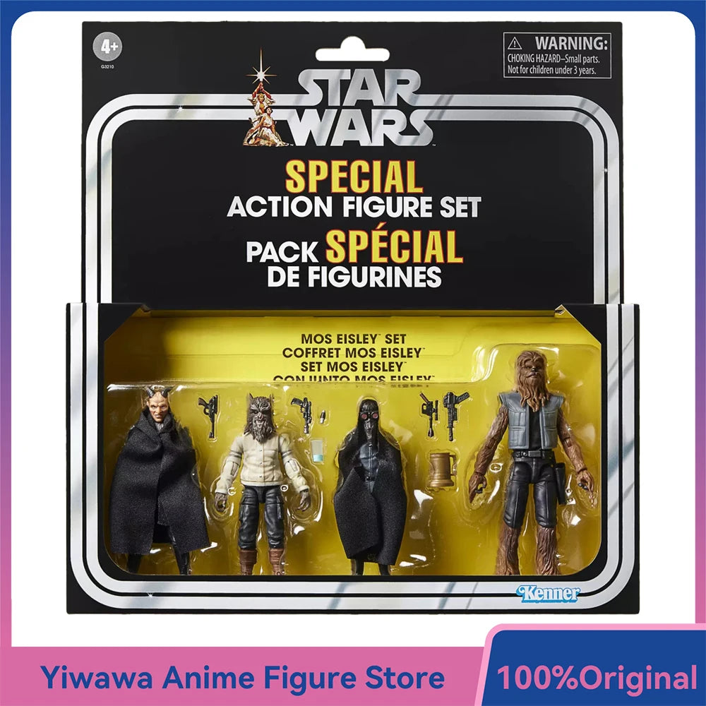 Original NEW Hasbro STAR WARS The Vintage Collection Mos Eisley Set 3.75-Inch 4-Pack TVC Action Anime Figure Model Toy Gifts