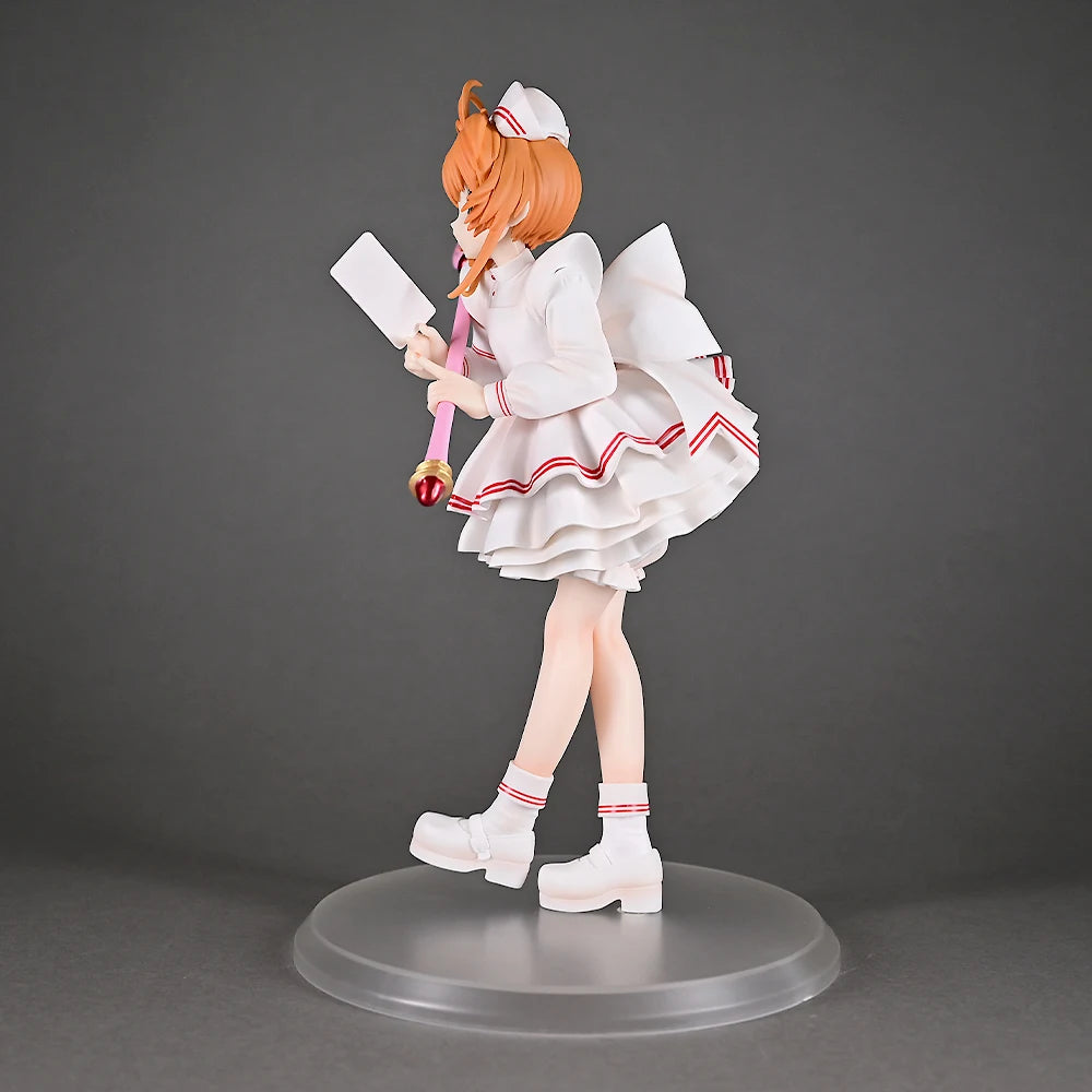 Xiaotao Cardcaptor Sakura Nurse Uniform GK Figure 22CM Upgraded Face Sculpture Anime Statue Magic Wand Clow Card Gift For Otaku
