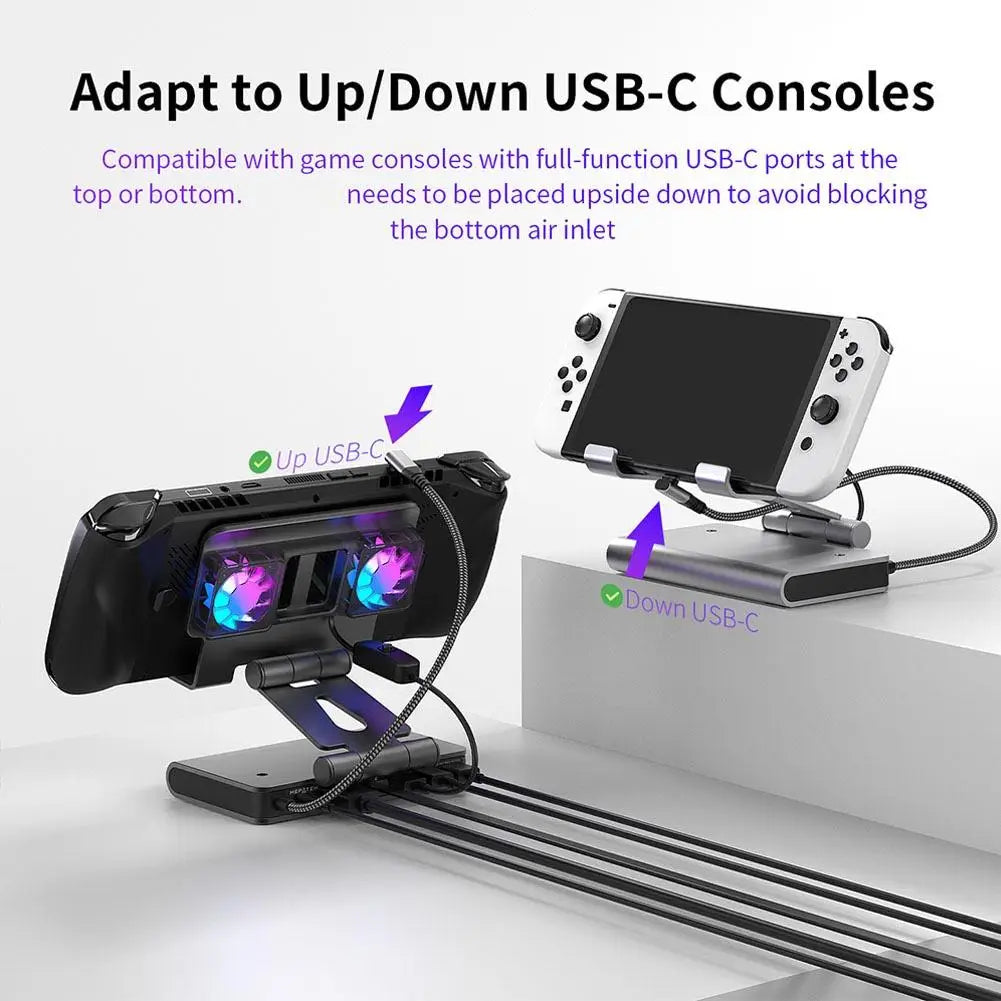 6-in-1 Cooling Dock for Switch 2 - 4K 144Hz HDMI Dock with Dual Fans, TV Mode Adapter, Portable Stand & Heat Dissipation