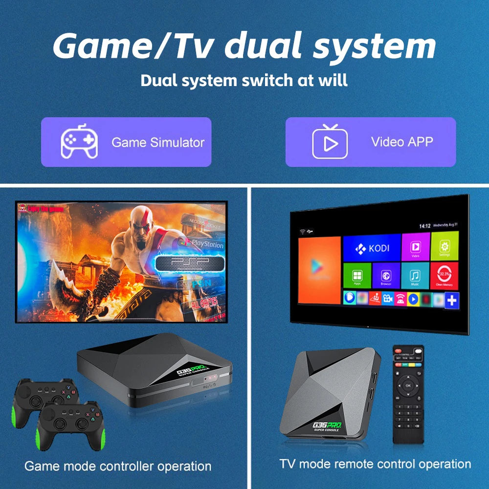 Super Console G36 Pro 128G 256G Retro Video Game Console with 90000+ Games for MAME/PS1/PSP/DC Retro Kid Gift Game Console 4K HD
