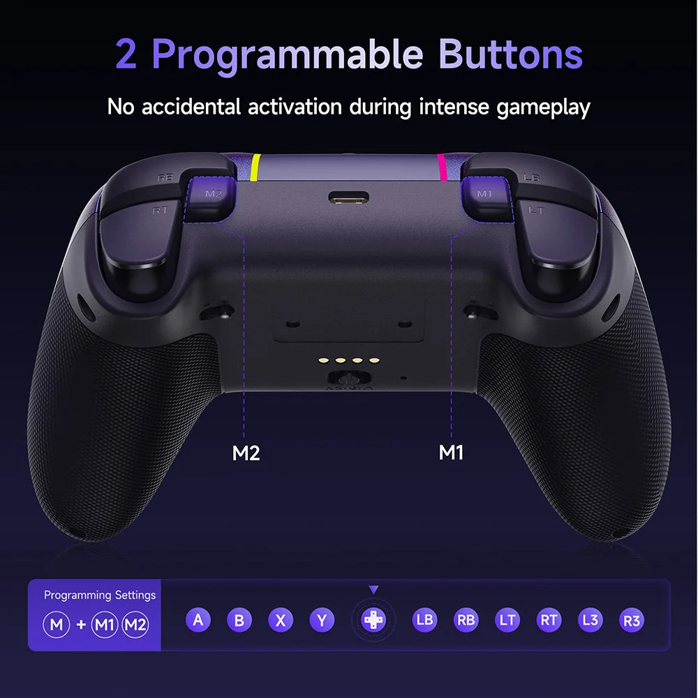 EasySMX X05 Pro Bluetooth Gamepad Controller Compatible with PC/Phone/Switch/TV/Steam, Dual Rumble Motors, Limited Purple
