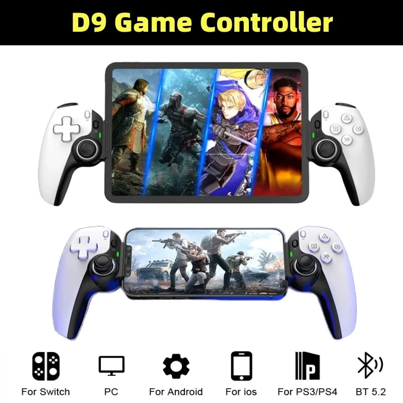Hot Sale BSP D9 Tablet Controller Wireless Handle For Switch Game Bluetooth Stretching Joystick For PS3 PS4 Android IOS Gamepad