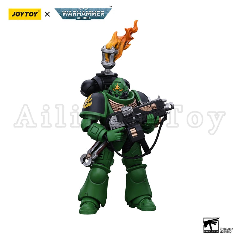 JOYTOY 1/18 Action Figure 40K Salamanders Intercessors Sergeant Tsek'gan Brother Haecule Re-issue Version Anime Toy