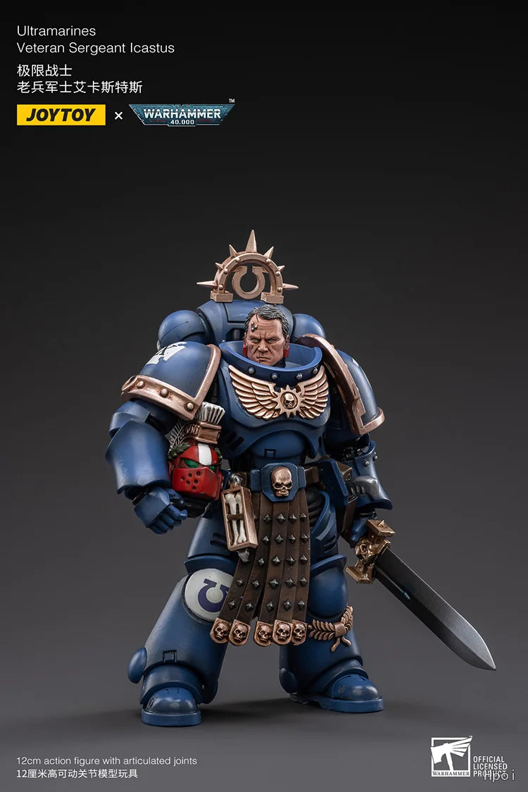 【FS】JOYTOY  Warhammer 40K  Scale 1/18 Action Figures Ultramarines Veteran Sergeant Lcastus Models Toys Gifts