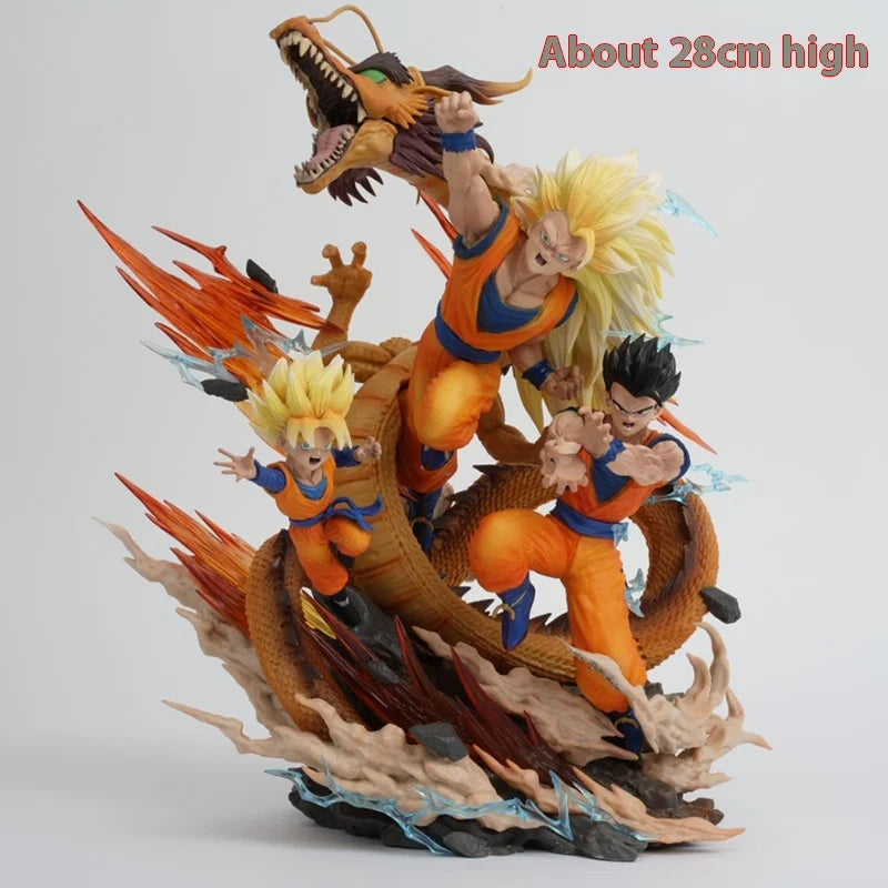 28cm Dragon Ball Goku Gofan Goten Drachenfaust Explosion Anime Figur Modell Statue Sammlung Desktop Dekoration Ornament Spielzeug