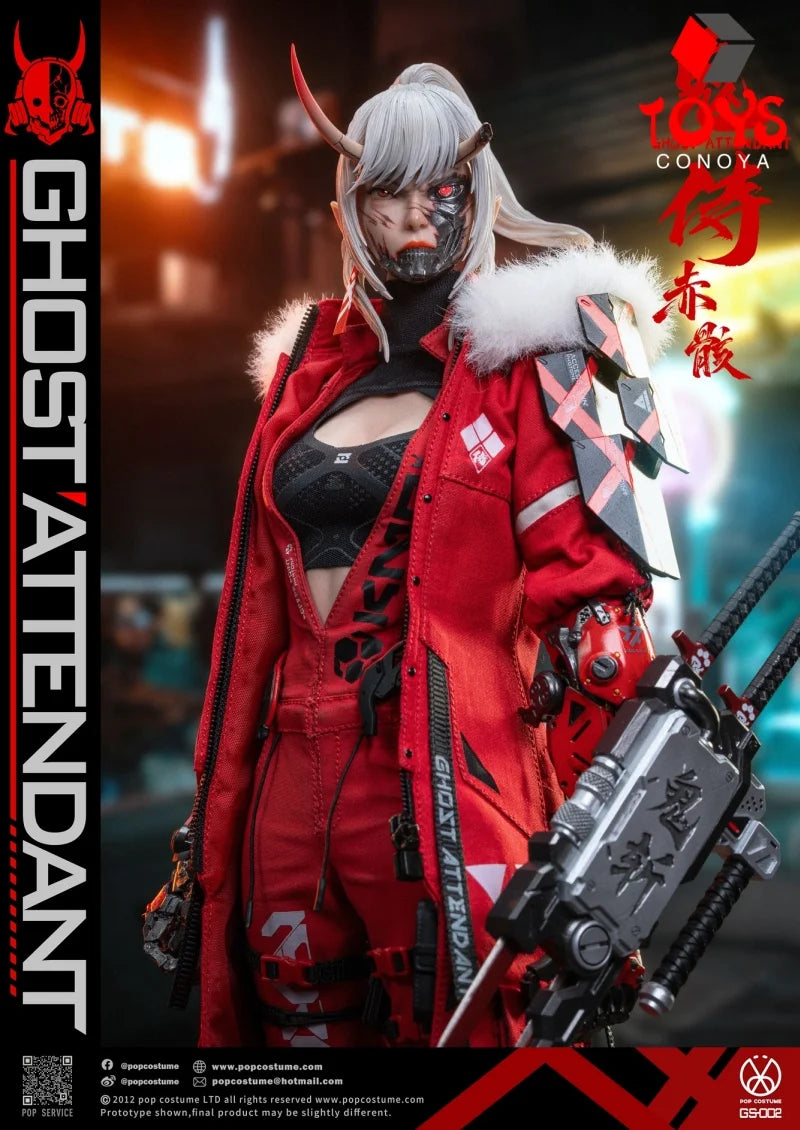 【2026 Q3】POP COSTUME GS-002 1/6 Ghost Attendant Red Remains Full Set Model 12'' Female Soldier Action Figure Toy Collectible