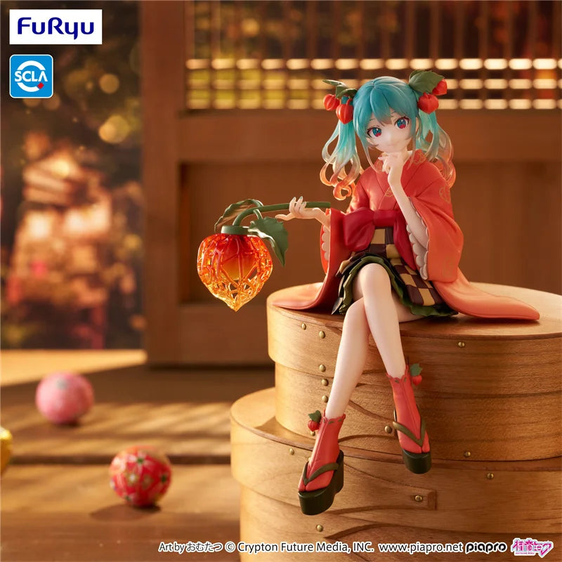FuRyu Genuine 15Cm Noodle Stopper Flower Fairy Hatsune Miku ほおずきAction Figure Toys For Kids Gift Collectible Model Ornaments