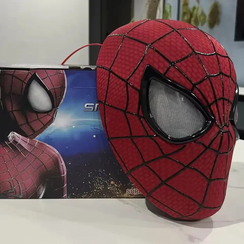 Neu The Amazing Spider-Man Kopfbedeckung Bewegliche Maske Helm Elektrische Ringsteuerung Auge Leuchtende Cosplay Sammlung Modell Spielzeug Kind Geschenk