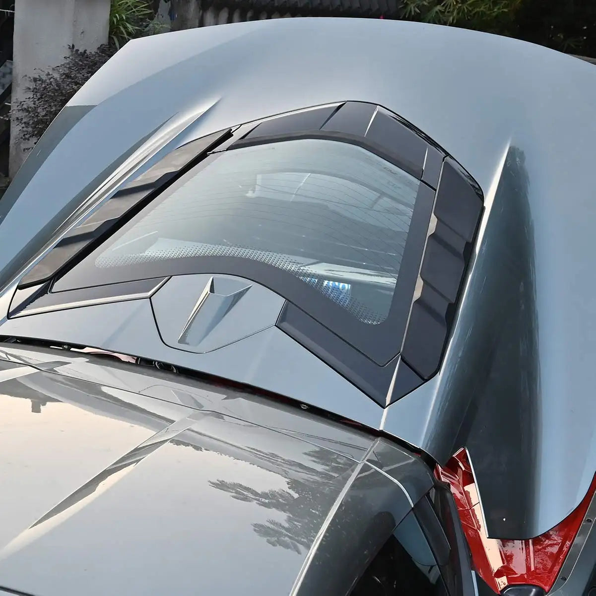 3 stücke Auto Heckscheibe Glas Vent Reinigung Abdeckungen Vent Blöcke Schwarz Schutz Für Corvette Stingray C8 2020 2021 2022 2023 2024
