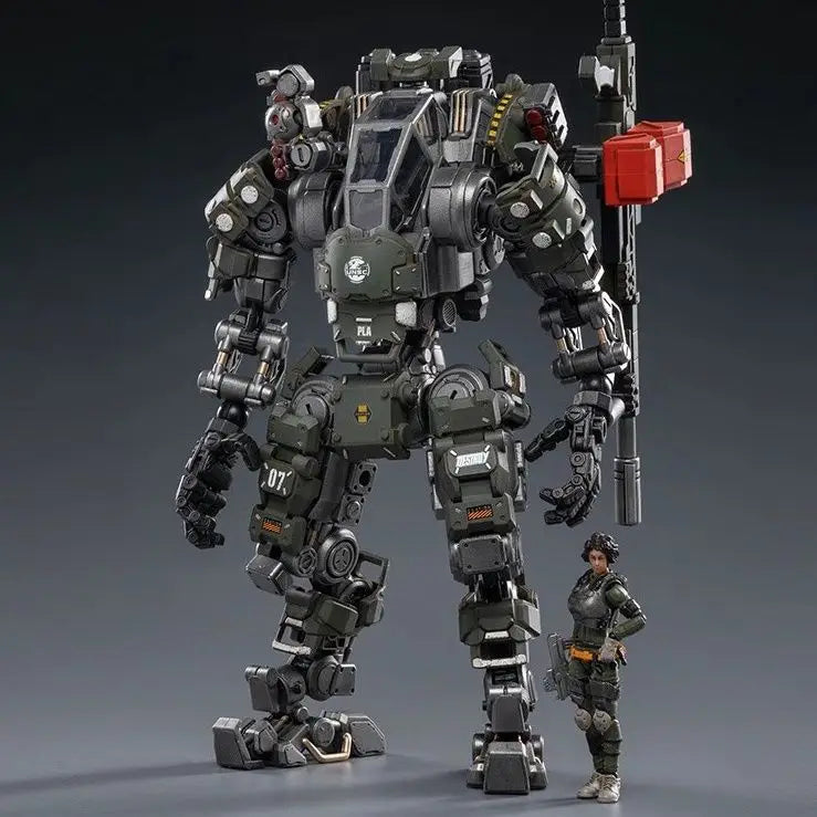 Official Genuine Joytoy Mecha, Steel Bone Robot Toy, Full Articulation Indust Equipped  Military Style Collectible Action Figure