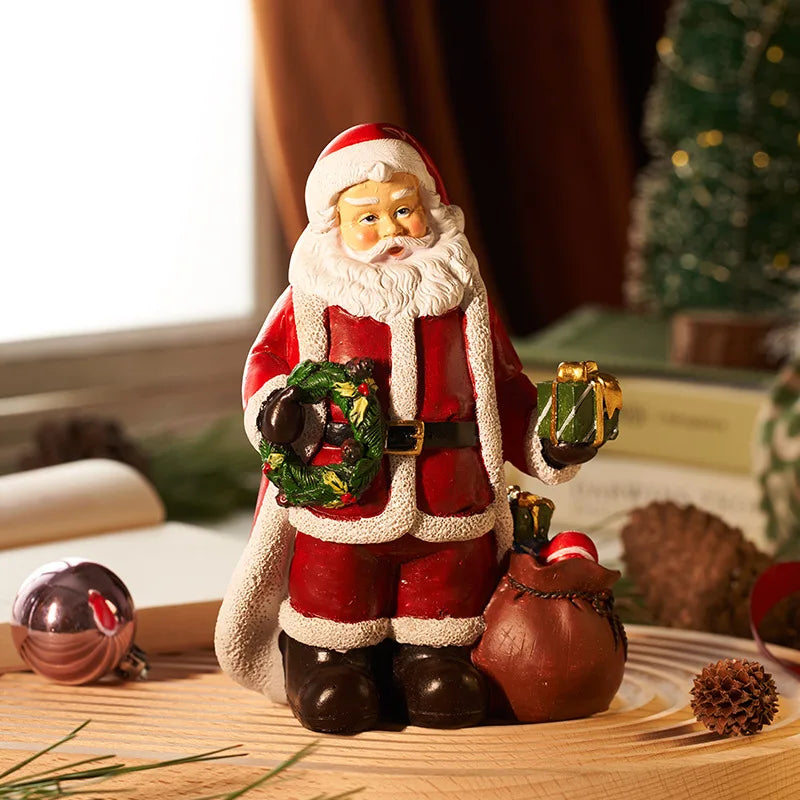 Harz Weihnachtsschmuck Statue Weihnachtsskulpturen Wohnzimmer Wohnkultur Büro Schreibtisch Dekoration Weihnachtsmann Drop Shipping
