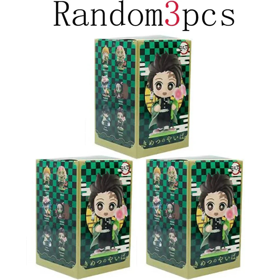 12 Styles Demon Slayer Anime Figure Set Q Version PVC Collectible Model Toy for Kids Adults Anime Fans Gift