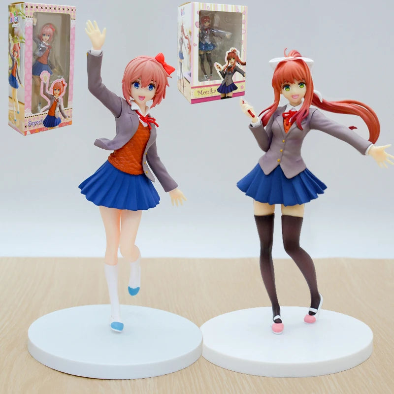 17cm POP UP PARADE Literature Club! Monika White Dress Anime Figure Sayori Action Figure Yuri/Natsuki Figure Model Doll Toy Gift
